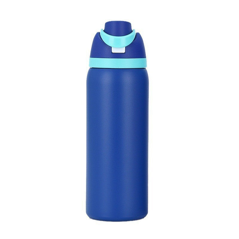 New Owala Same Style Water Cup Stainless Steel Space Pot Thermos Simple Portable Multi-color With Straw